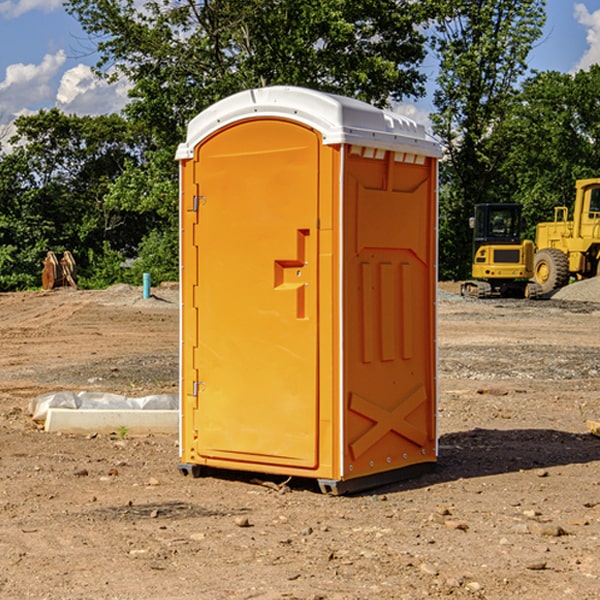 how often are the portable restrooms cleaned and serviced during a rental period in Quiogue New York